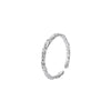 Women's Sterling Silver Open Ring With Wave Texture And Electroplated Finish Adjustable Fashion Jewelry