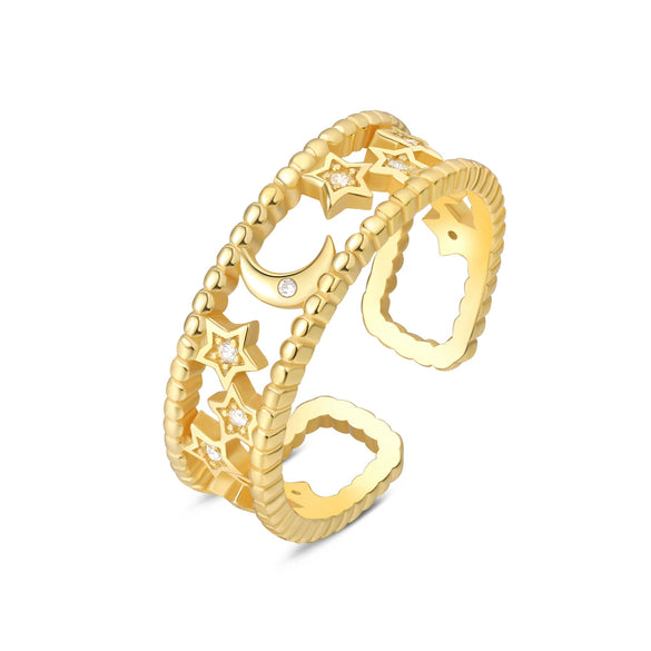 Women's 925 Sterling Silver Owl Adjustable Opening Ring Natural Style