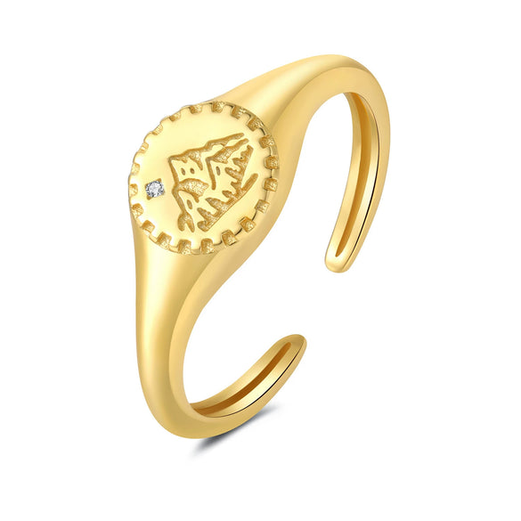 Women's 925 Sterling Silver Owl Adjustable Opening Ring Natural Style
