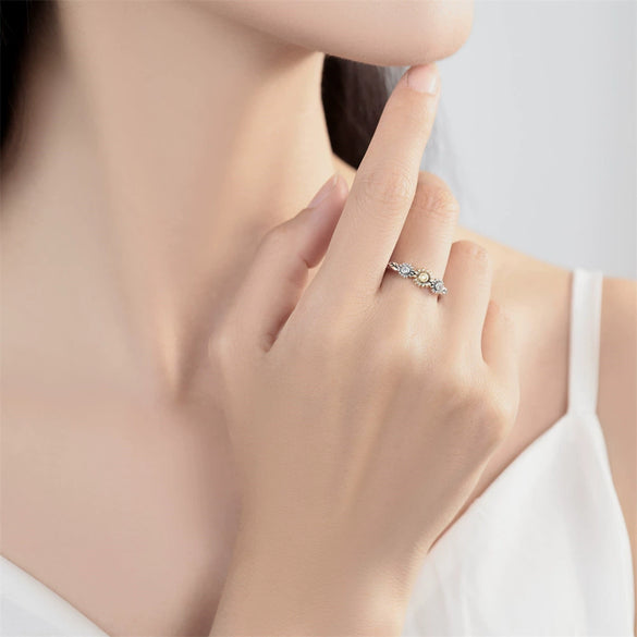 Women's 925 Sterling Silver Owl Adjustable Opening Ring Natural Style