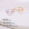 Women's Sterling Silver Pink Bow Adjustable Open Ring With Electroplated Finish Sweet Cute Jewelry