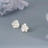 Women's Sterling Silver Plum Blossom Flower Stud Earrings Light Luxury Electroplated Floral Fashion Jewelry