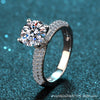 Women's 925 Sterling Silver Ring With Mosan Diamond And The Crown Pattern Electroplated