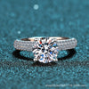 Women's 925 Sterling Silver Ring With Mosan Diamond And The Crown Pattern Electroplated