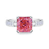 Women's 925 Sterling Silver Ring With Pink Diamond And Geometric Design