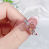 Women's 925 Sterling Silver Ring With Pink Diamond And Geometric Design