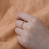 Women's Sterling Silver Ring With Small Round Beads And Diamondencrusted Geometric Design