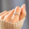 Women's Sterling Silver Round Zircon Ring With Geometric Design And Electroplating Treatment