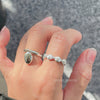 Women's 925 Sterling Silver Shell Geometric Ring