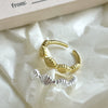 Women's 925 Sterling Silver Shell Geometric Ring