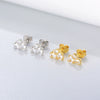 Women's 925 Sterling Silver Simple Geometric Zircon Stud Earrings Fashion Fine Jewelry