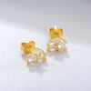 Women's 925 Sterling Silver Simple Geometric Zircon Stud Earrings Fashion Fine Jewelry