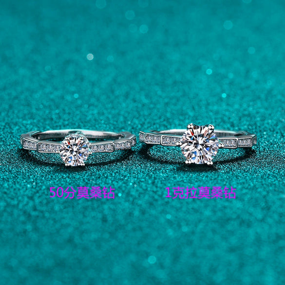 Women's 925 Sterling Silver Snake Bone Ring Light Luxury Style With Animals Pattern And Goldplated Moissanite