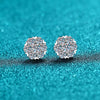 Women's 925 Sterling Silver Snowflake Flower Earrings With Electroplated Finish Moissanite Inlay Elegant Fashion Jewelry