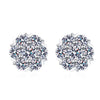 Women's 925 Sterling Silver Snowflake Flower Earrings With Electroplated Finish Moissanite Inlay Elegant Fashion Jewelry