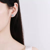 Women's 925 Sterling Silver Snowflake Flower Earrings With Electroplated Finish Moissanite Inlay Elegant Fashion Jewelry