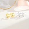 Women's 925 Sterling Silver Square Geometric Electroplated Niche Style Earrings