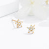 Women's Sterling Silver Star Earrings With Zircon Inlay And Electroplated Fivepoint Star Design