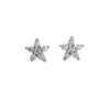 Women's Sterling Silver Star Earrings With Zircon Inlay And Electroplated Fivepoint Star Design