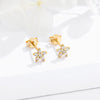 Women's Sterling Silver Star Earrings With Zircon Inlay And Electroplated Fivepoint Star Design
