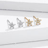 Women's Sterling Silver Star Earrings With Zircon Inlay And Electroplated Fivepoint Star Design