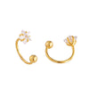 Women's Sterling Silver Star Stud Earrings With Screw Back Closure And Electroplated Light Luxury Design
