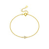 Women's 925 Sterling Silver Star Sweet Style Electroplated Platinum And 18K Gold Bracelet