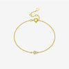 Women's 925 Sterling Silver Star Sweet Style Electroplated Platinum And 18K Gold Bracelet