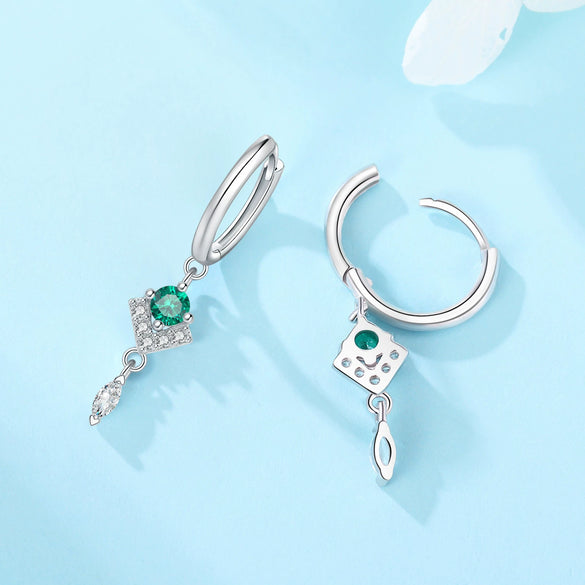 Women's 925 Sterling Silver Tassel Earrings With Animal Zodiac Pattern Electroplated Small And Fresh Style