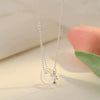 Women's Sterling Silver Tulip Peace Buckle Necklace With White Chalcedony Pendant Elegant Floral Geometric Inlaid Design