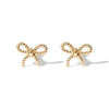 Women's 925 Sterling Silver Twist Bow Microinlay Earrings