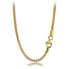 Women's 925 Sterling Silver Two Tone Geometric Twisted Chain Necklace With Glitter Cut Electroplated Finish