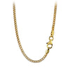 Women's 925 Sterling Silver Two Tone Geometric Twisted Chain Necklace With Glitter Cut Electroplated Finish