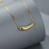 Women's 925 Sterling Silver U Shaped Pendant Necklace With Box Chain Simple Geometric Electroplated Clavicle Chain