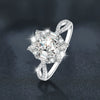 Women's 925 Sterling Silver Ushape Mosan Diamond Ring With Electroplating