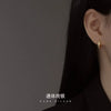 Women's Sterling Silver Ushaped Hollow Line Earrings With Geometric Design And Electroplated Finish