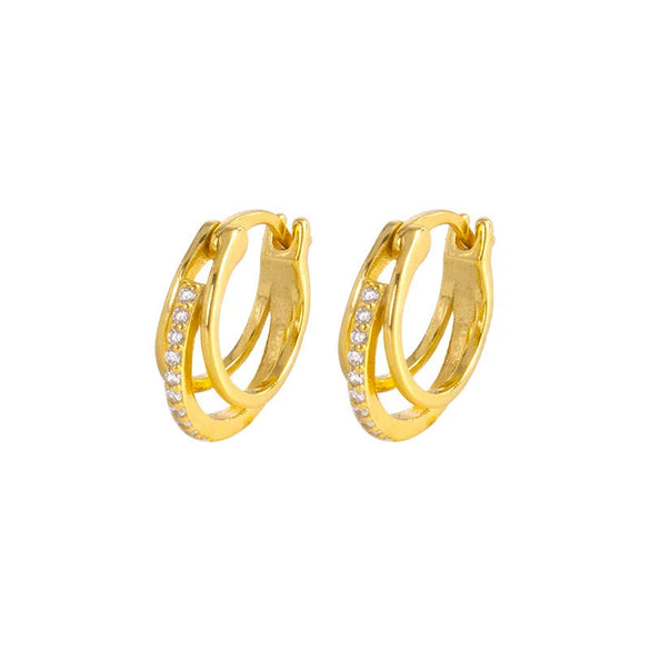 Women's Sterling Silver Ushaped Hollow Line Earrings With Geometric Design And Electroplated Finish