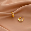 Women's Sterling Silver Ushaped Hollow Line Earrings With Geometric Design And Electroplated Finish