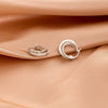 Women's Sterling Silver Ushaped Hollow Line Earrings With Geometric Design And Electroplated Finish