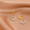 Women's Sterling Silver Ushaped Hollow Line Earrings With Geometric Design And Electroplated Finish