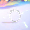 Women's 925 Sterling Silver Water Drop And Pear Shaped Zircon And Diamond Ring Simple Geometric Style