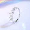 Women's 925 Sterling Silver Water Drop And Pear Shaped Zircon And Diamond Ring Simple Geometric Style