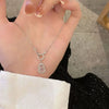 Women's 925 Sterling Silver White Chalcedony Inlaid Gourd Pendant Necklace Geometric Floral Clavicle Chain Light Luxury Fashion Jewelry