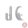 Women's 925 Sterling Silver Zircon Earrings With Geometric Animal Zodiac Patterns Electroplated