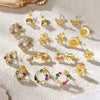 Women's 925 Sterling Silver Zircon Earrings With Geometric Animal Zodiac Patterns Electroplated