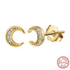 Women's 925 Sterling Silver Zircon Earrings With Geometric Animal Zodiac Patterns Electroplated