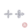 Women's 925 Sterling Silver Zircon Earrings With Geometric Animal Zodiac Patterns Electroplated