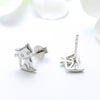 Women's 925 Sterling Silver Zircon Earrings With Geometric Animal Zodiac Patterns Electroplated