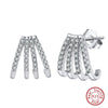 Women's 925 Sterling Silver Zircon Earrings With Geometric Animal Zodiac Patterns Electroplated