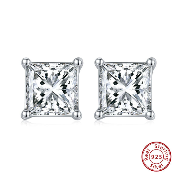 Women's 925 Sterling Silver Zircon Earrings With Geometric Animal Zodiac Patterns Electroplated
